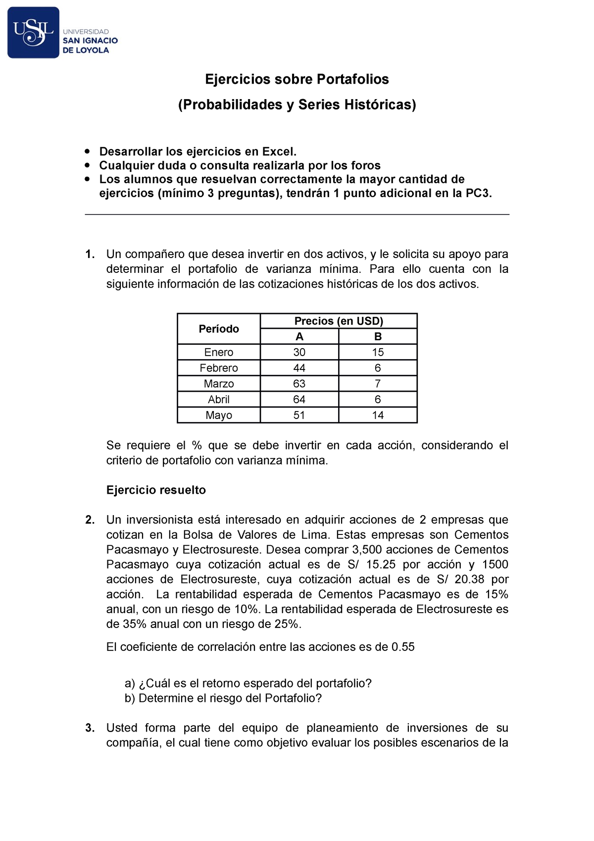 3 Ejercicios De Riesgo Y Rendimiento Total - Ejercicios Sobre ...