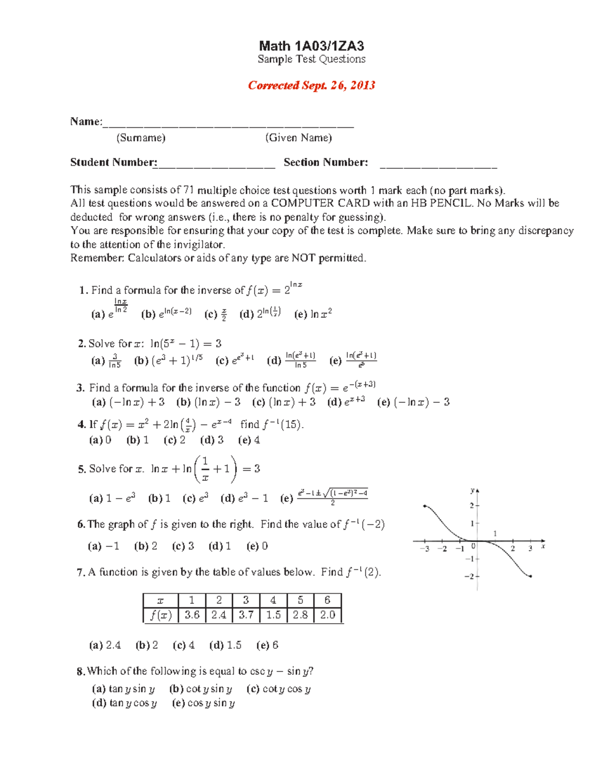 PS1 test1 - Calculus - - Studocu