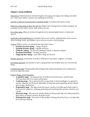 PSY 240 - Test #2 Study Guide - Chapter 4: The Preschool Years Greatest ...