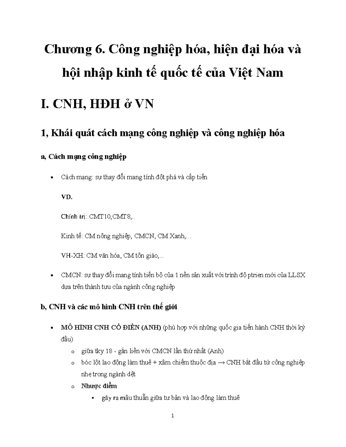 Chương 6 Công Nghiệp Hóa Hiện đại Hóa Và Hội Nhập Kinh Tế Quốc Tế Của Việt Nam Ch°¡ng 6