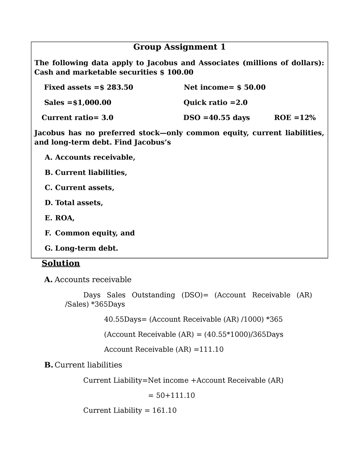 financial and managerial accounting assignment