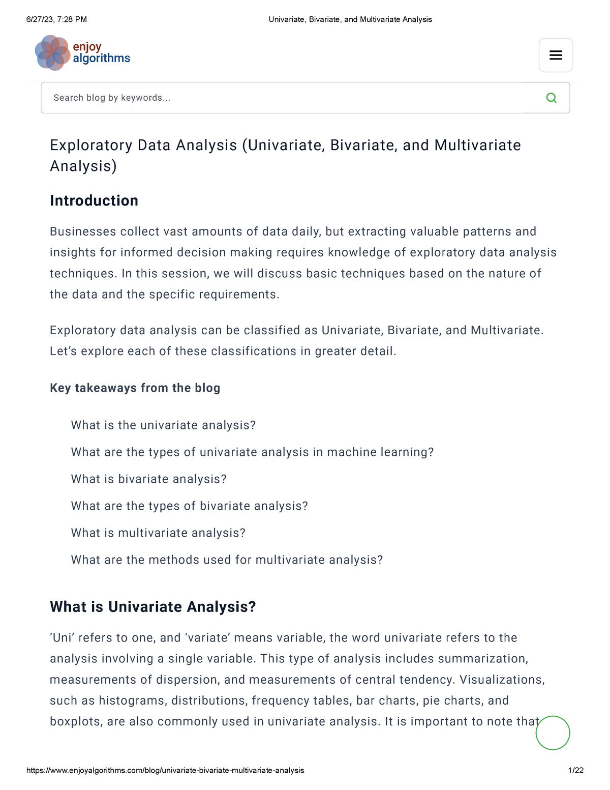 Univariate, Bivariate, And Multivariate Analysis - Mathematics ...