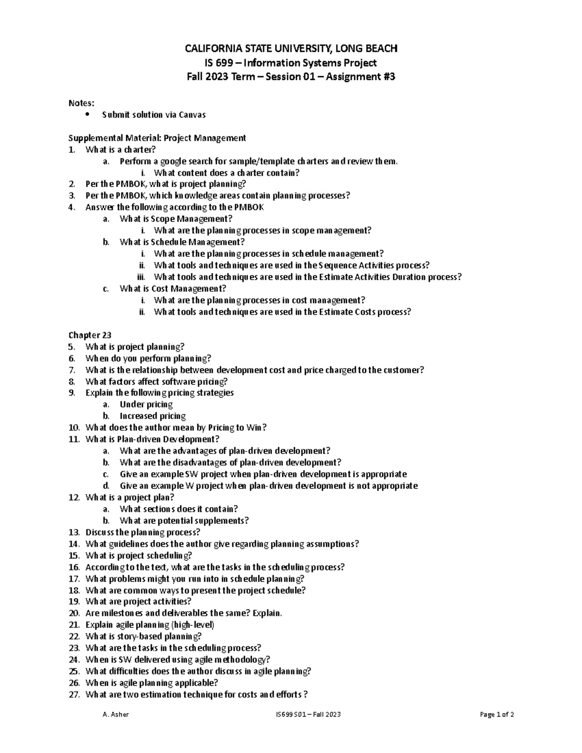 Hw3 - Information Systems Project Homework assignments - CALIFORNIA ...