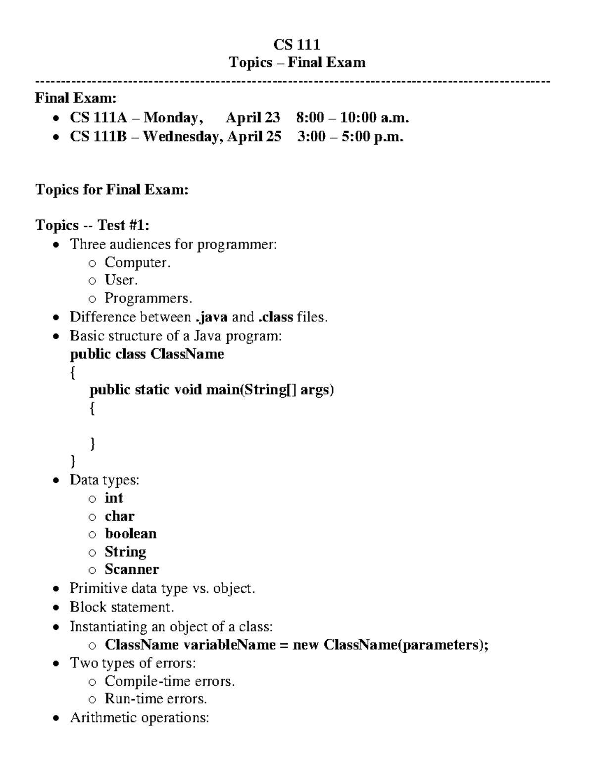 topics-final-exam-study-guide-cs-111-topics-final-exam-final