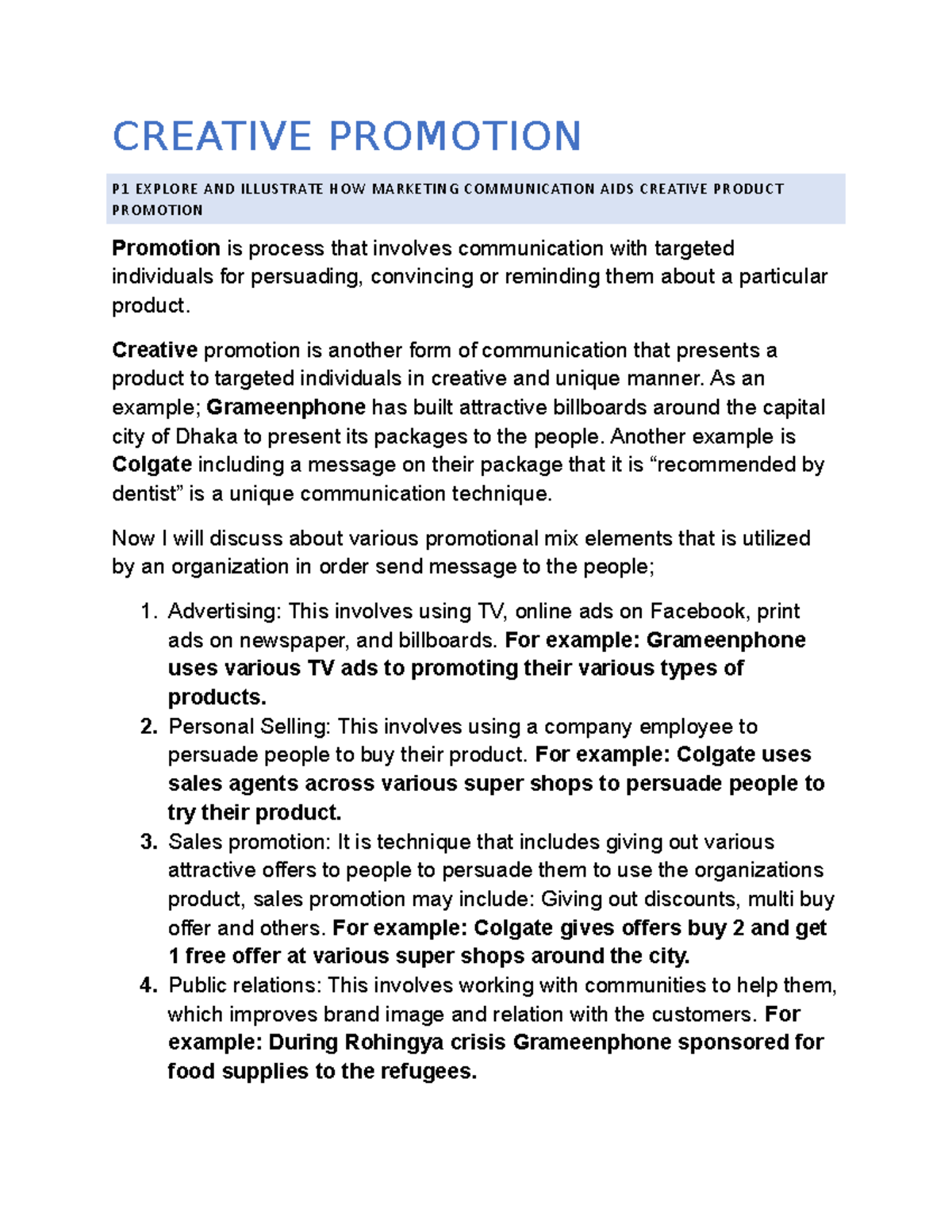 P1 - P1 Creative promotion - CREATIVE PROMOTION P1 EXPLORE AND ...