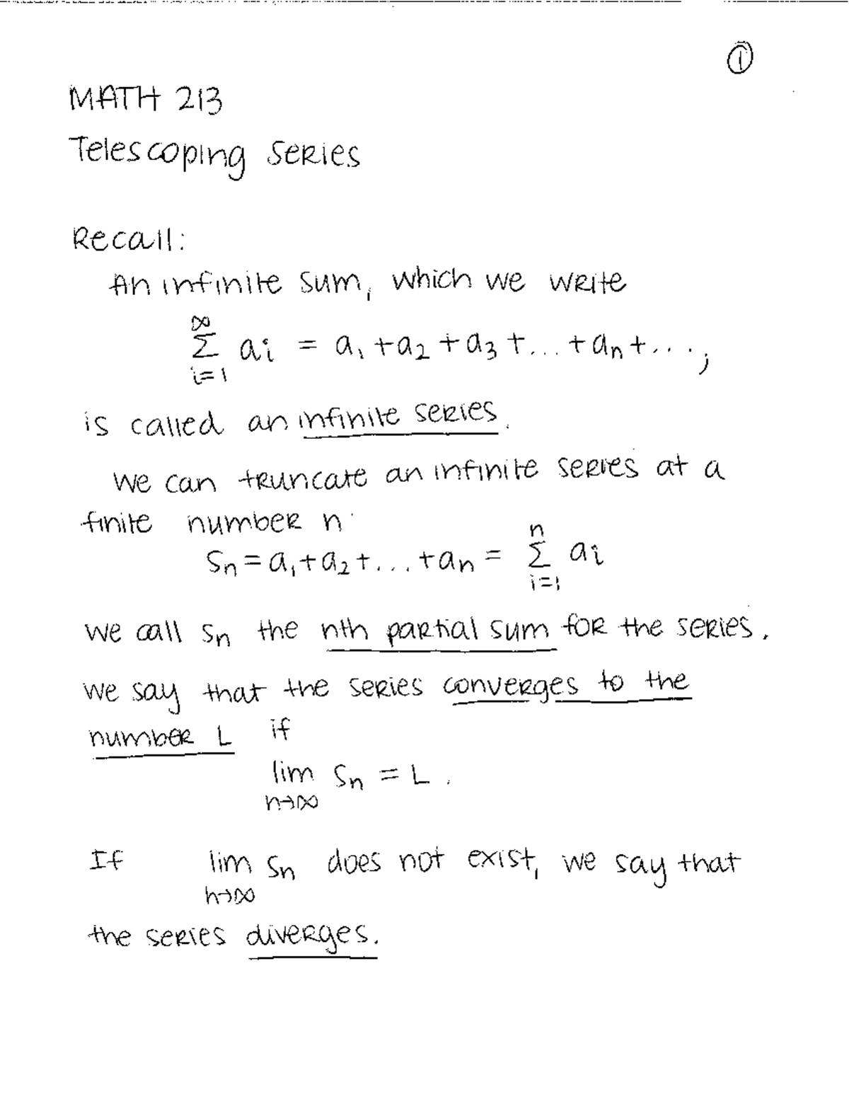 Telescoping - MATH1042A - Engineer - Studocu