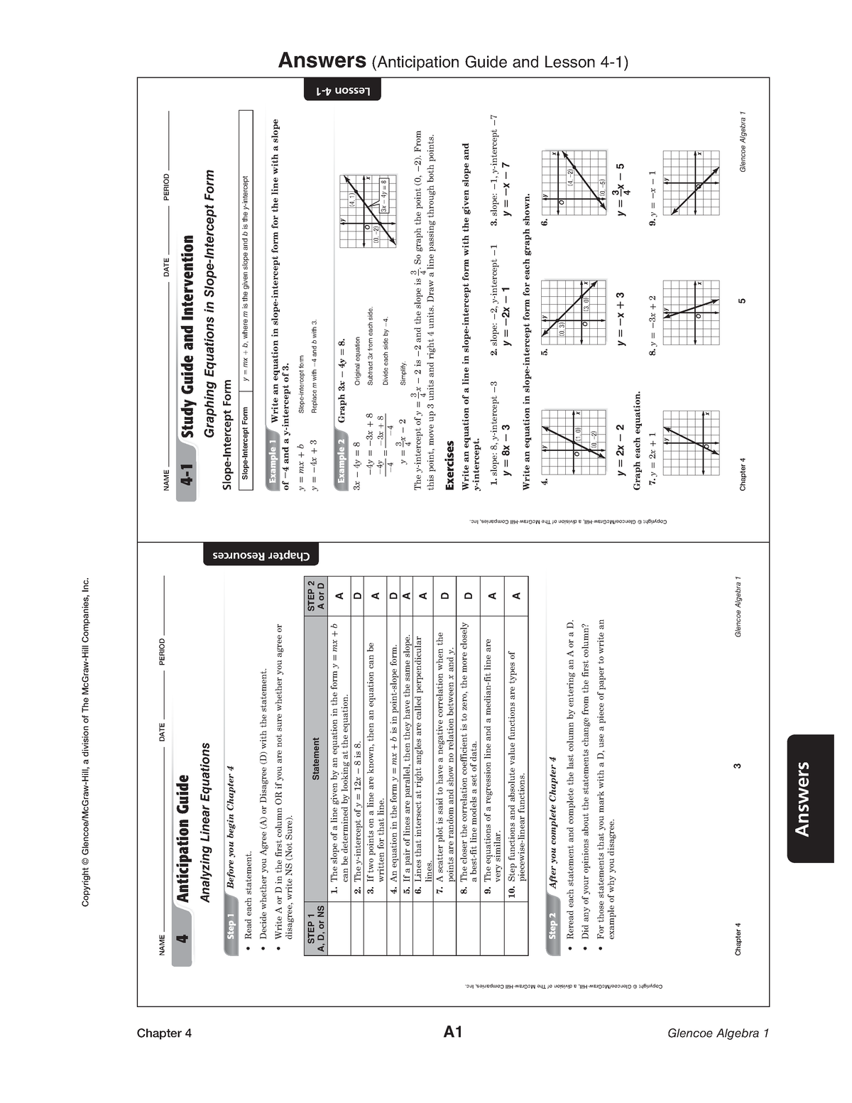 Glencoe Mcgraw Hill Math Chapter 13 2 Worksheets Answers