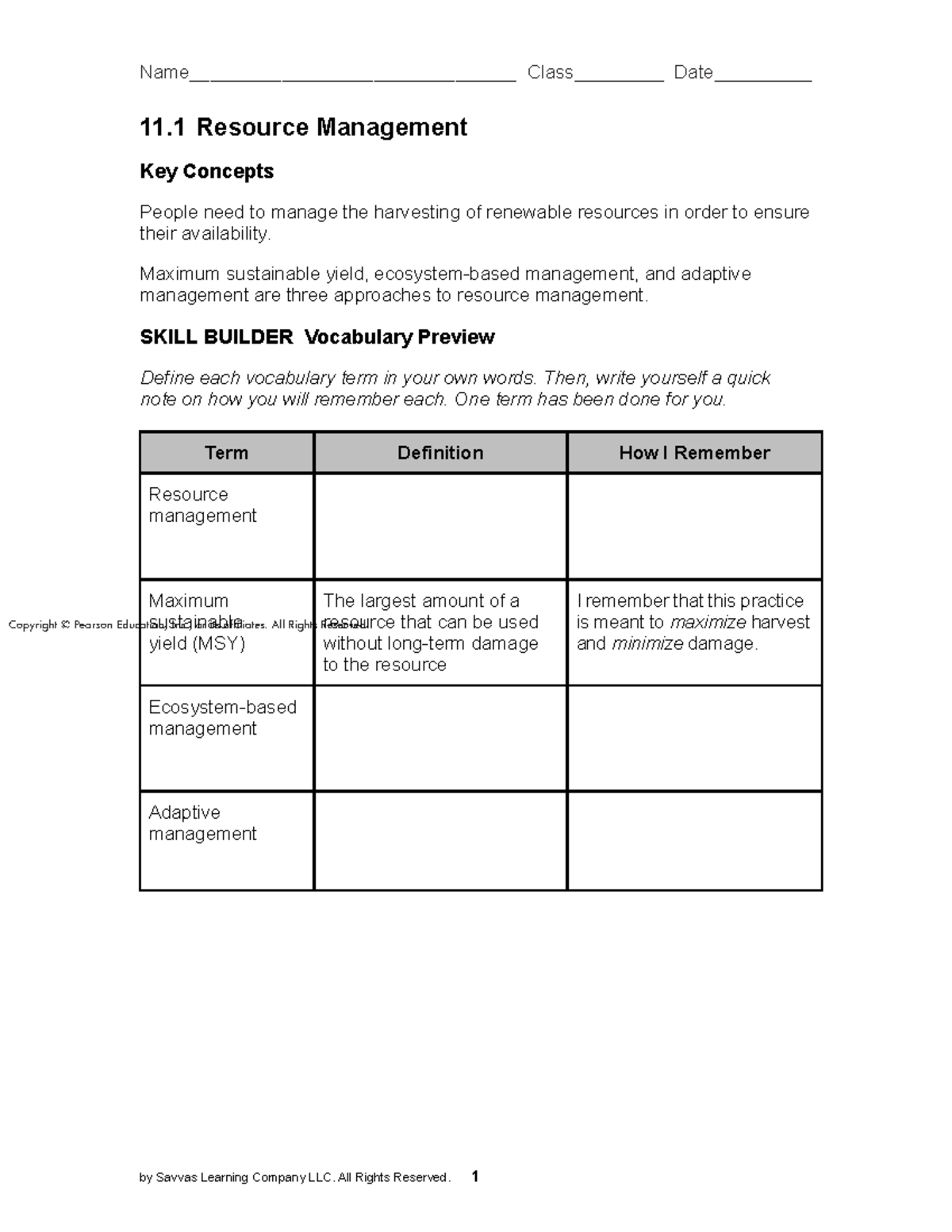 ENV21 11 01 Wkbk Lesson - Bgrtj - 11 Resource Management Key Concepts ...