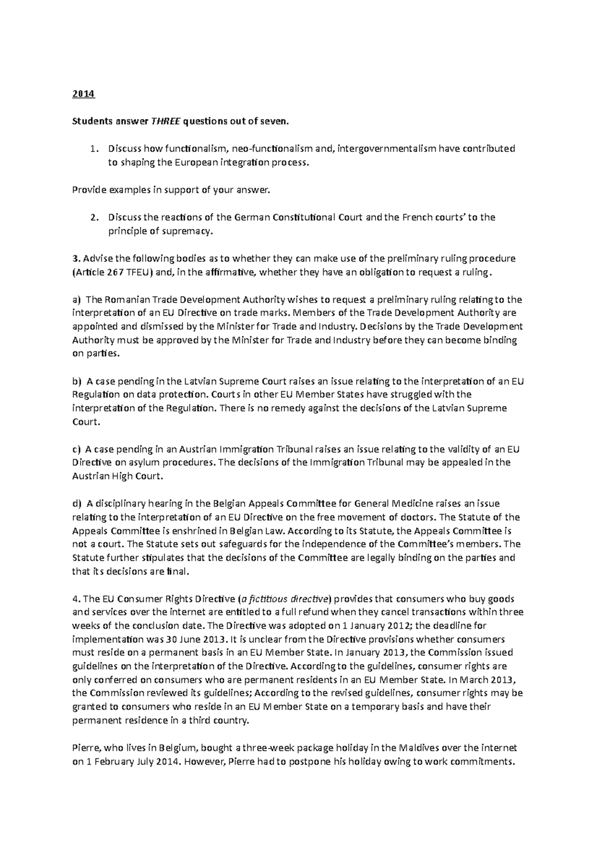 EU Past Papers - Examples of eu past paper questions over the years ...