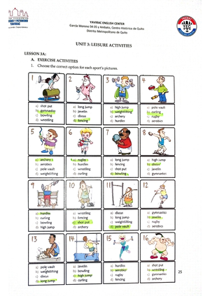 Worksheet N - YAVIRAC ENGLISH CENTER WORKSHEET N° Name: Christian Maza ...