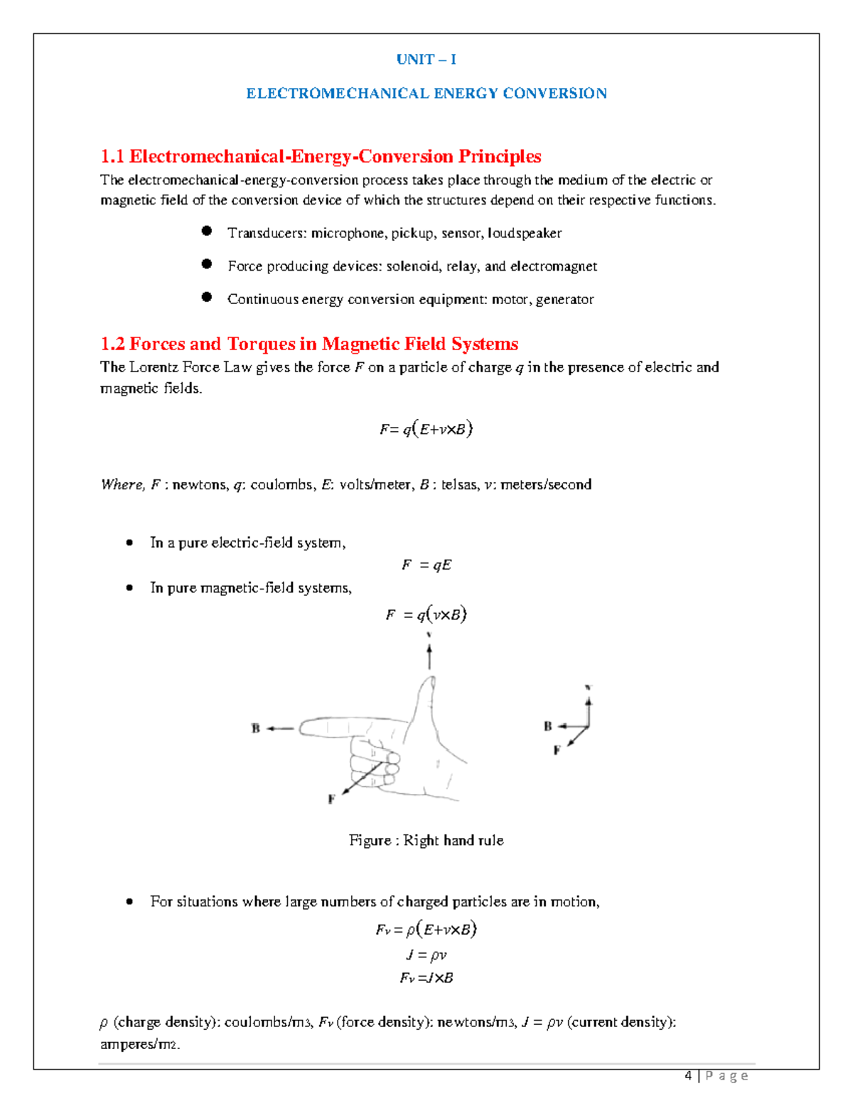 ELECTROMECHANICAL ENERGY CONVERSION - Transducers: microphone, pickup ...