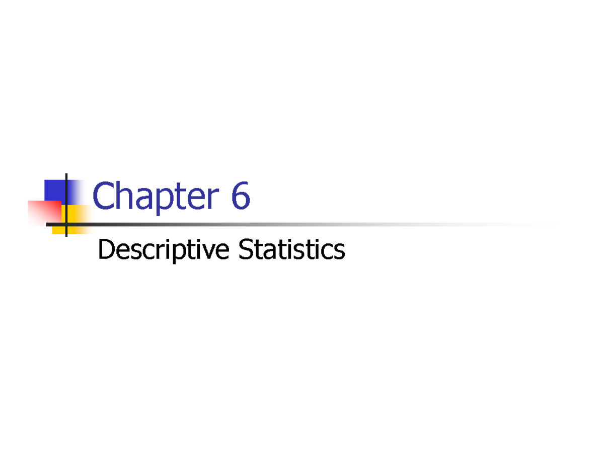 chapter 6 research methods data analysis descriptive statistics