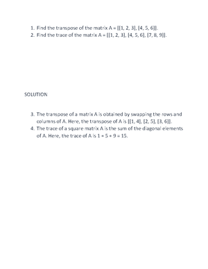 Matrix algebra Exercices with solutions - Prove that the matrix A = [[1 ...