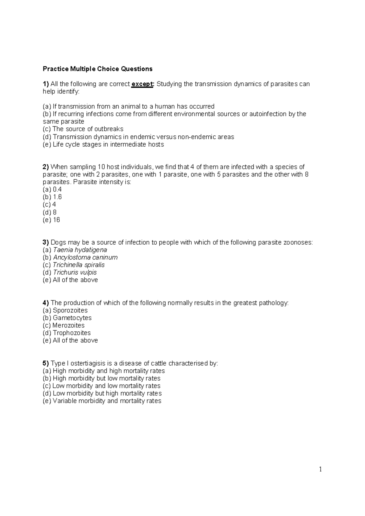 VET278 Practice MCQs - Practice Multiple Choice Questions All the ...
