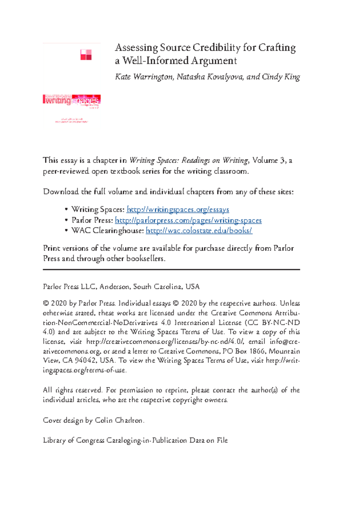 Assessing Source Credibility - Download the full volume and individual ...