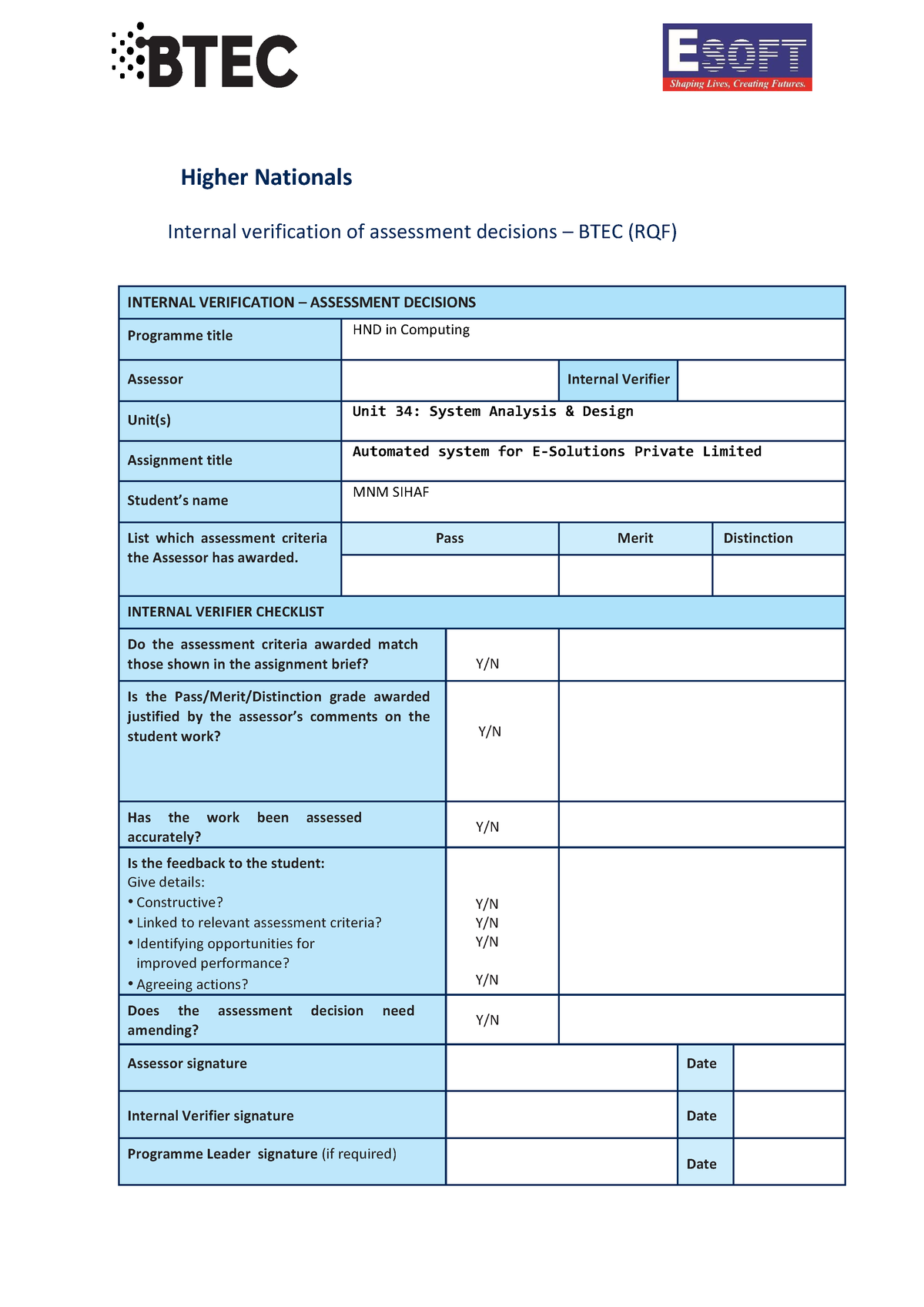 E125592 1675416261099 205631 sad 1 - Higher Nationals Internal ...