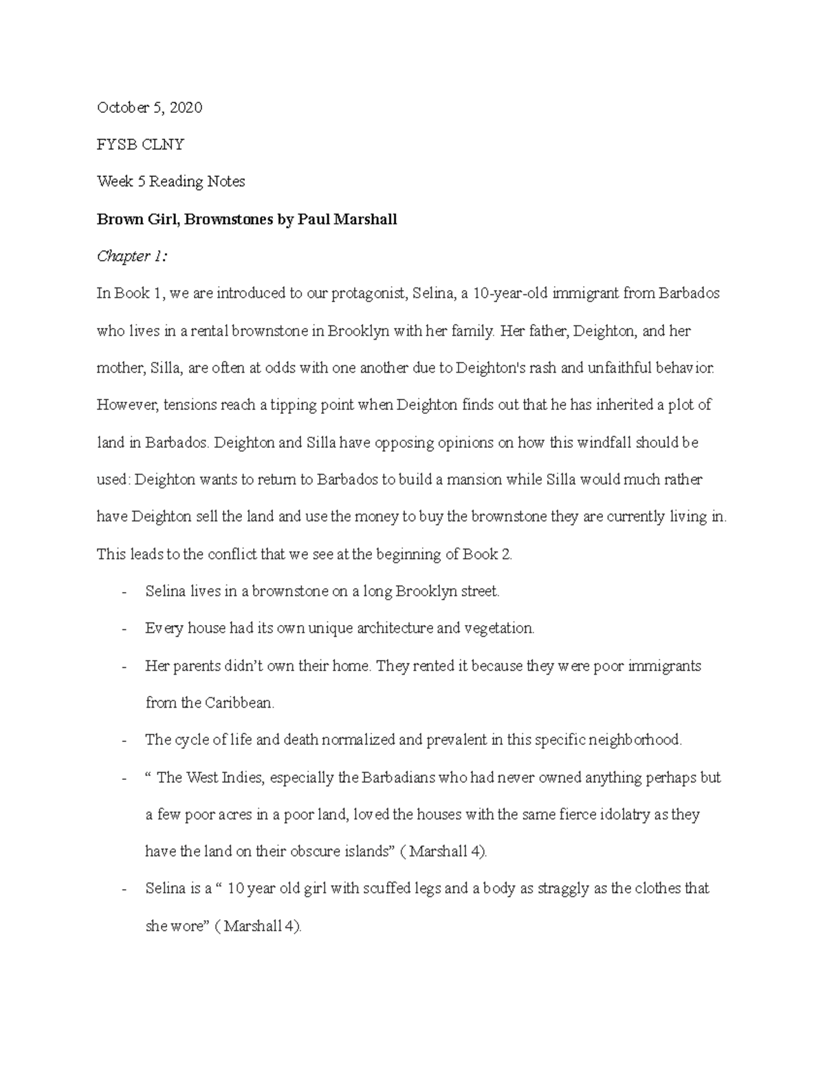 FYSB CLNY Week 5 Reading Notes - October 5, 2020 FYSB CLNY Week 5 ...