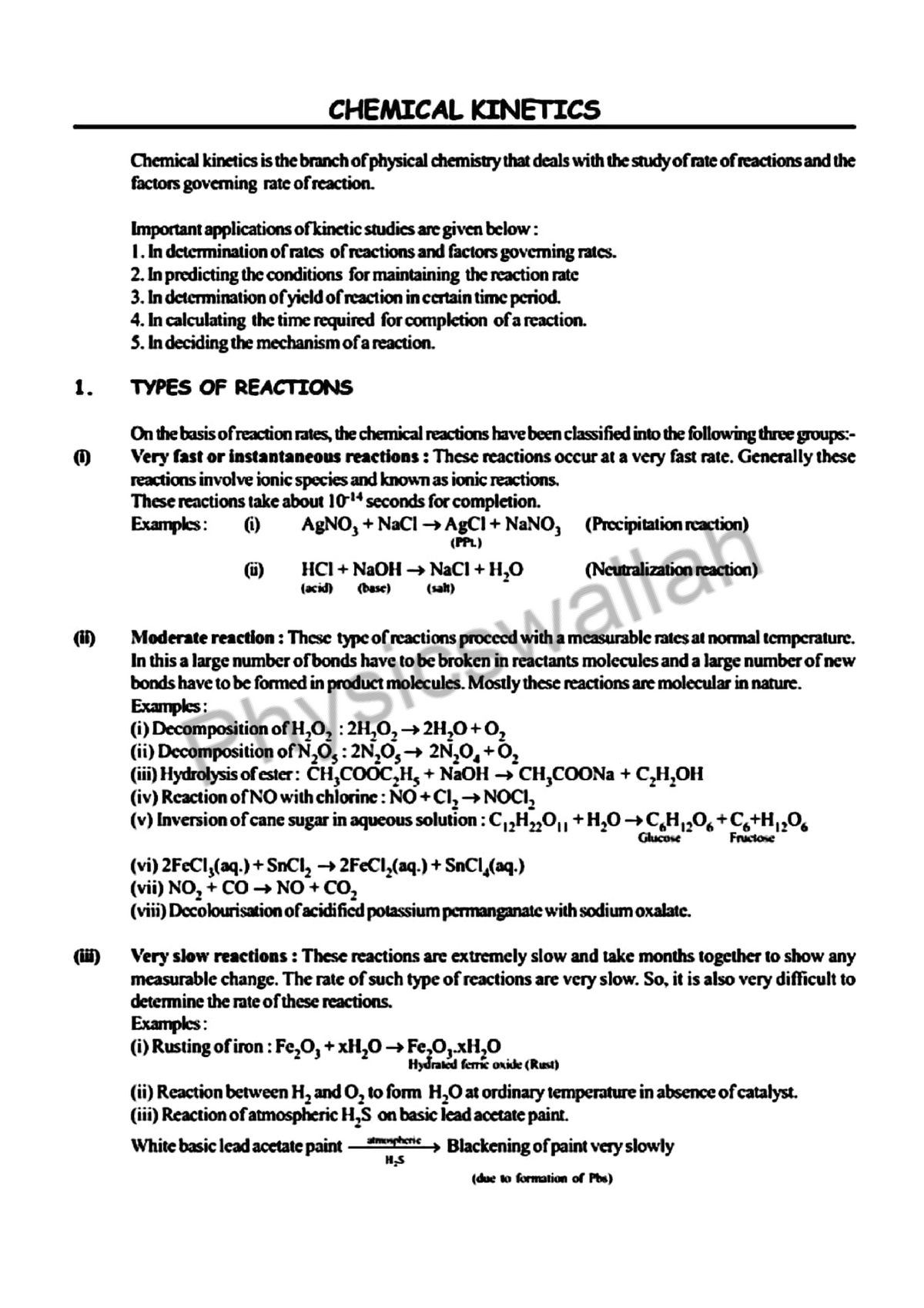 Chemical Kinetics Typed Notes. - Chemical Kinetics Class 12 - Studocu