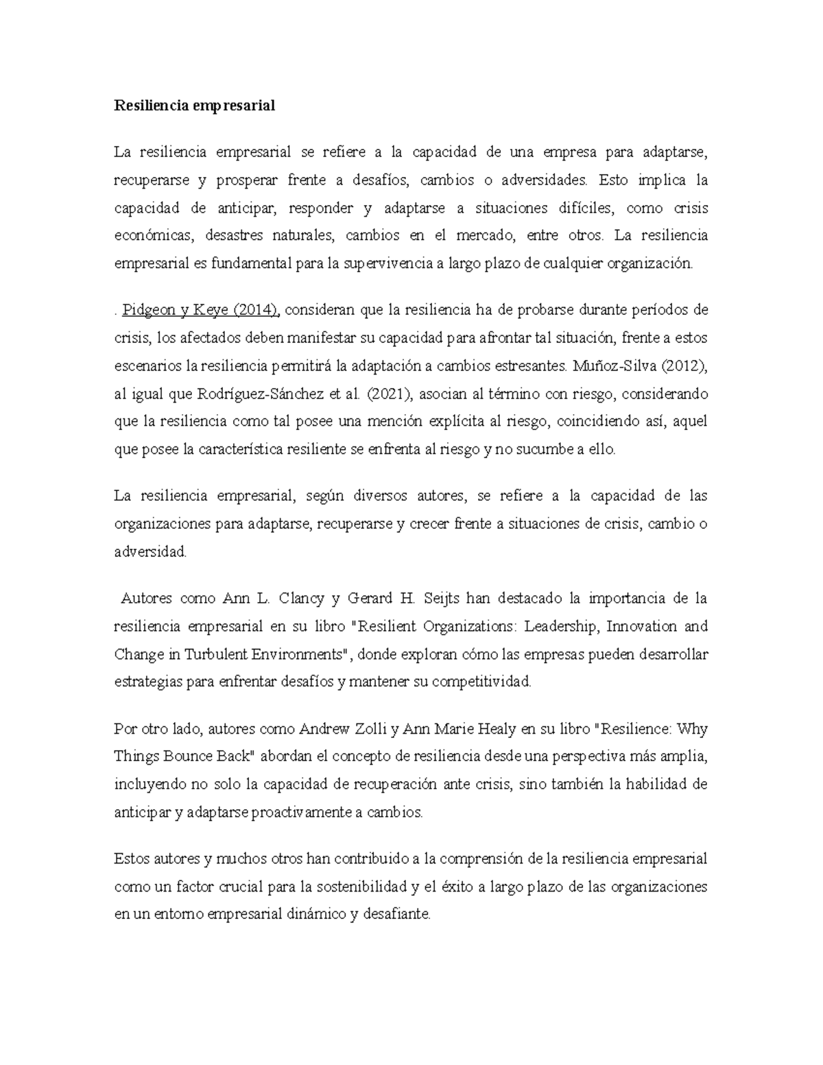 Resiliencia empresarial - Esto implica la capacidad de anticipar ...