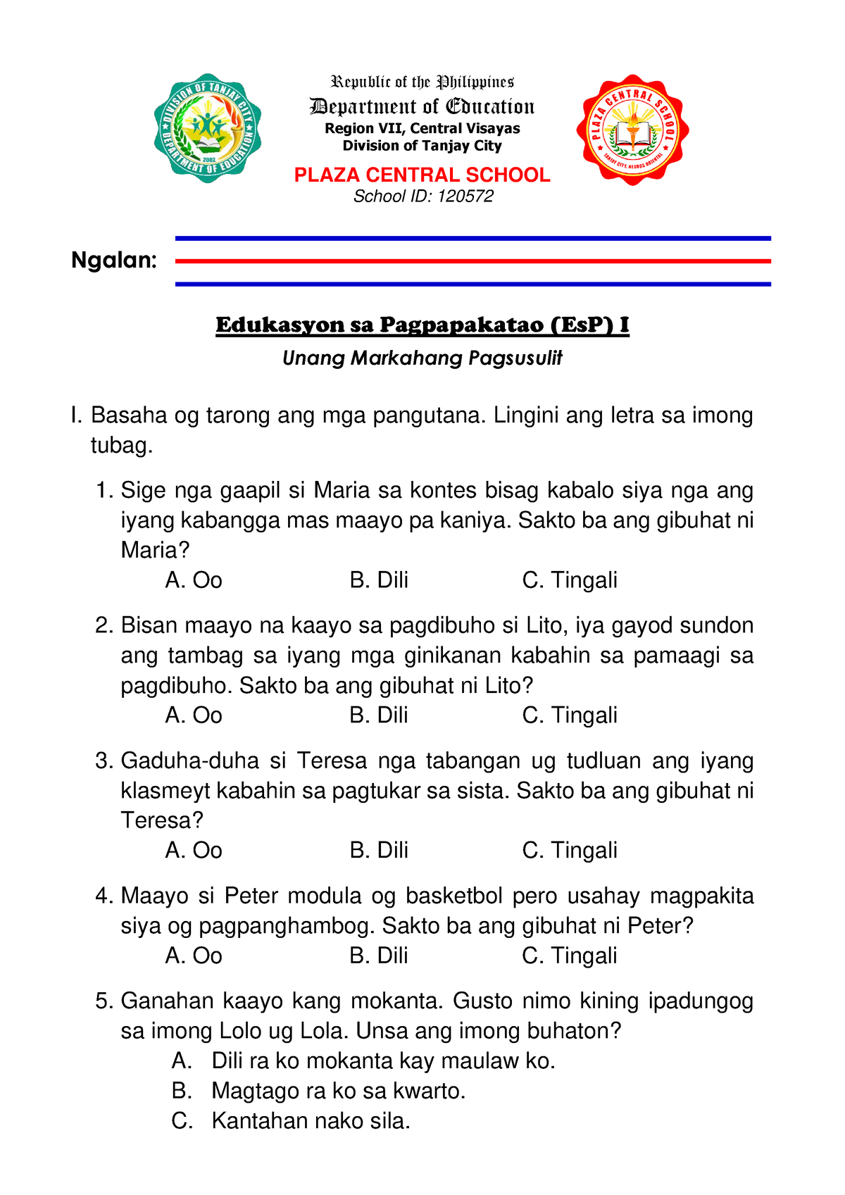 Summative Test In Edukasyon Sa Pagpapakatao Docx Summative Test Sexiezpix Web Porn 6607