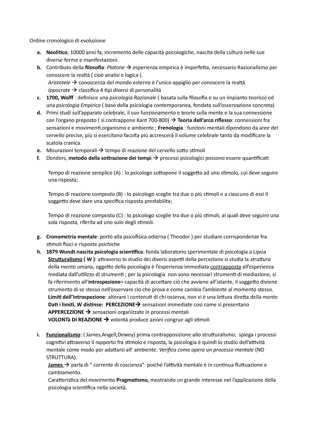 Panoramica PSI - Panoramicha Cronologica - Psicologia Generale ...