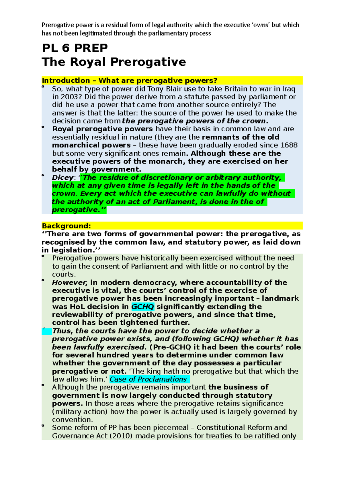The Royal Prerogative - has not been legitimated through the ...