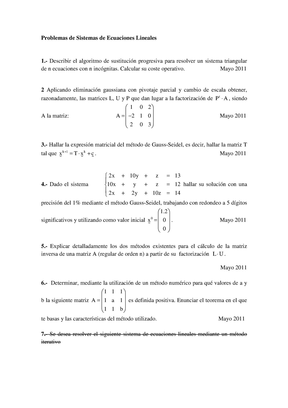 Problemas Sistemasde Ecuaciones Lineales - Problemas De Sistemas De ...