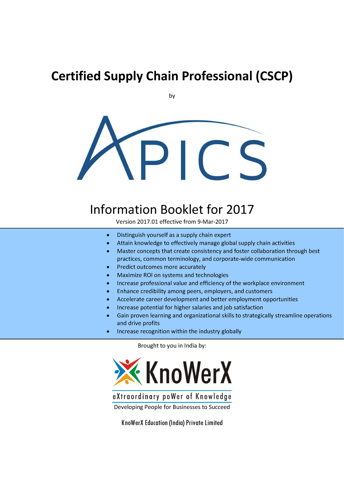 Certified Supply Chain Professional Cscp Certified Supply Chain