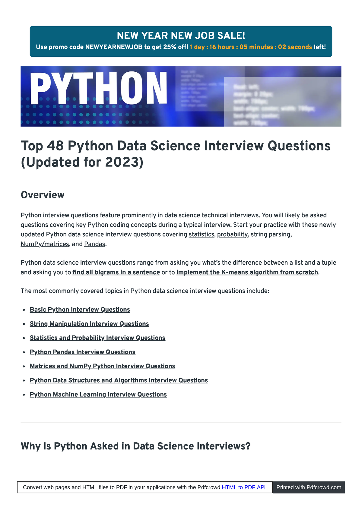 Python Questions - Hello - Top 48 Python Data Science Interview ...