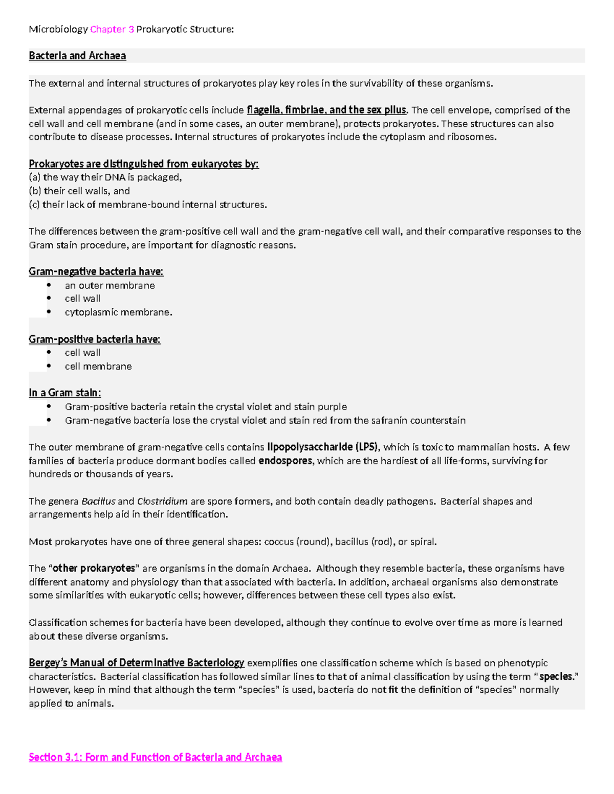 Microbiology Chapter 3 Prokaryotic Structure.docx 2 - Microbiology ...