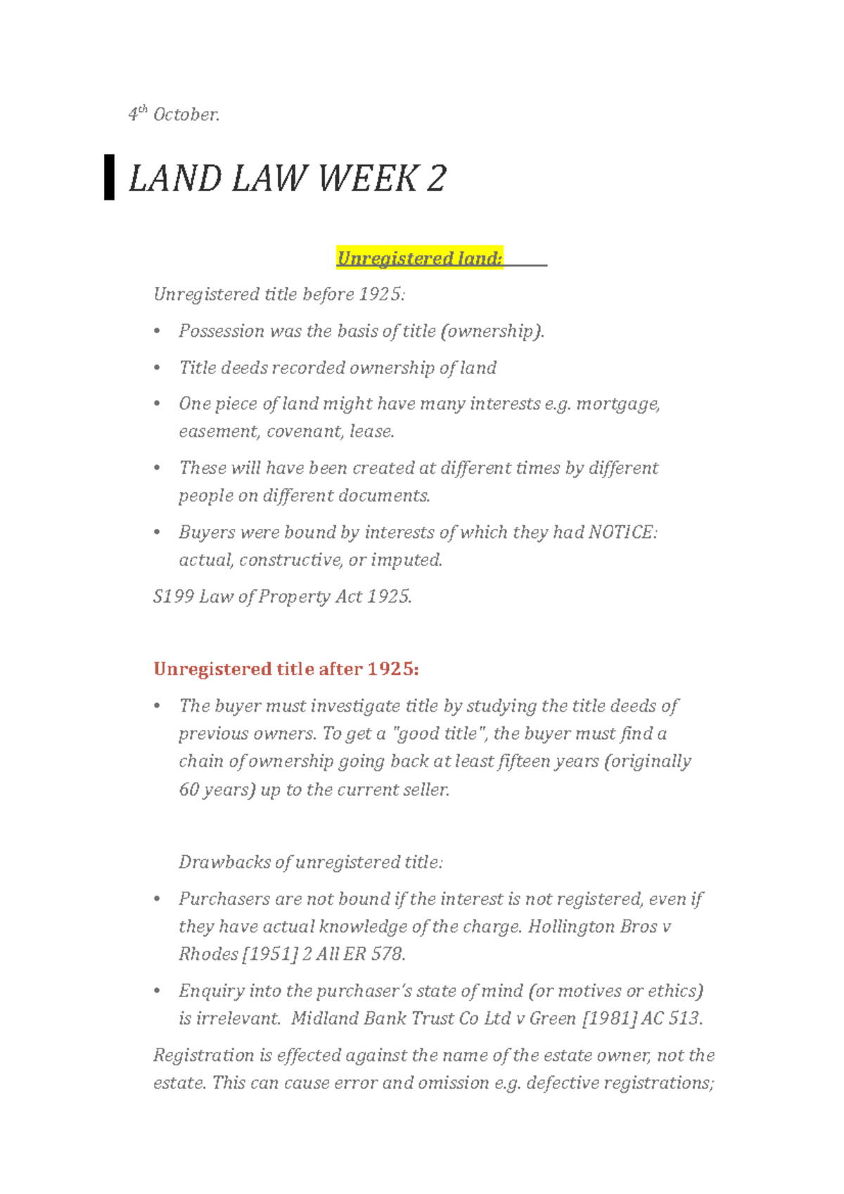 Land Law Week 2 4 Th October LAND LAW WEEK 2 Unregistered Land   Thumb 1200 1698 