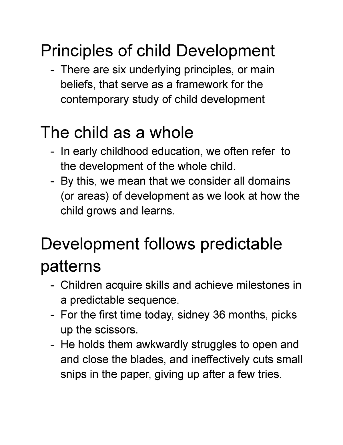 assignment about child development