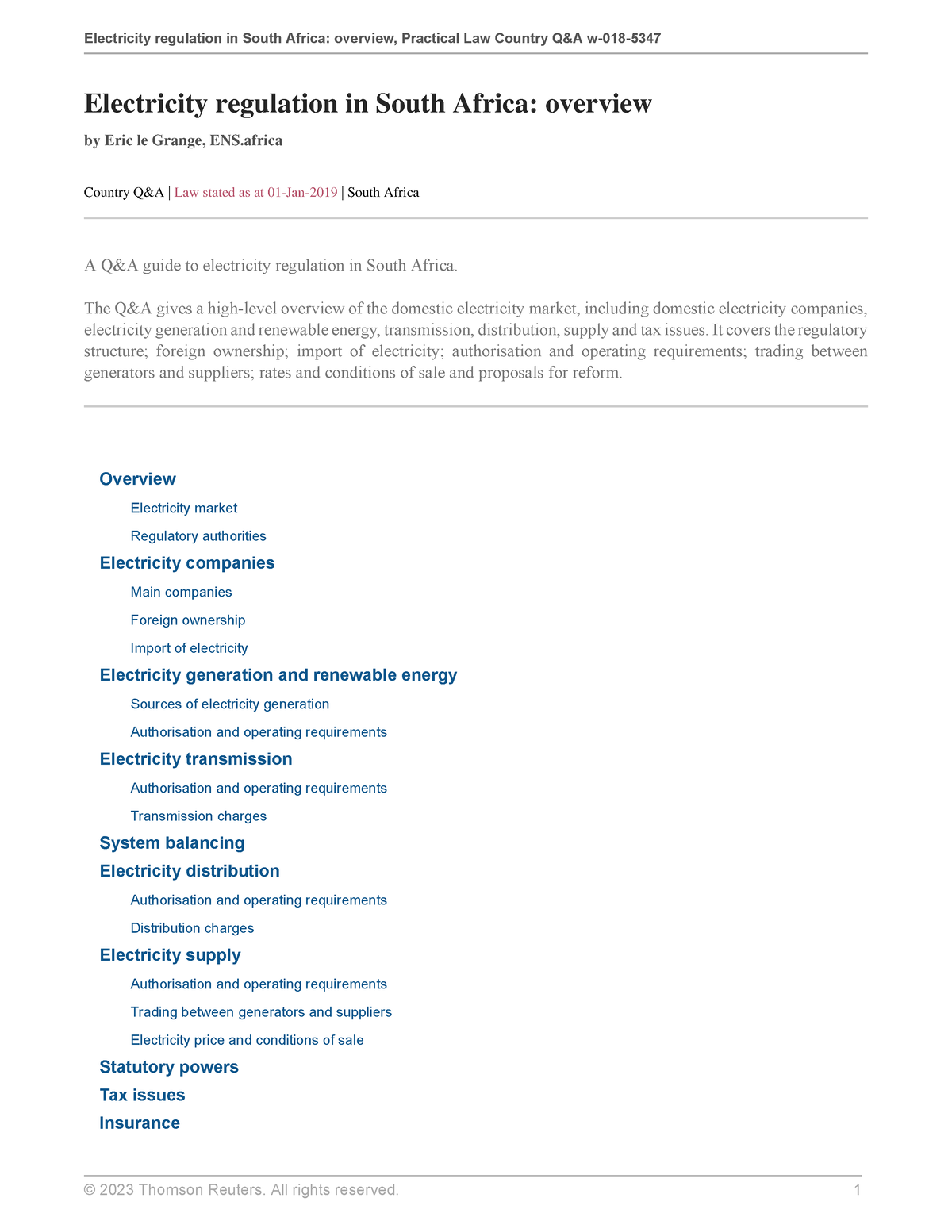 Electricity Regulation In South Africa Overview The Q A Gives A High   Thumb 1200 1553 