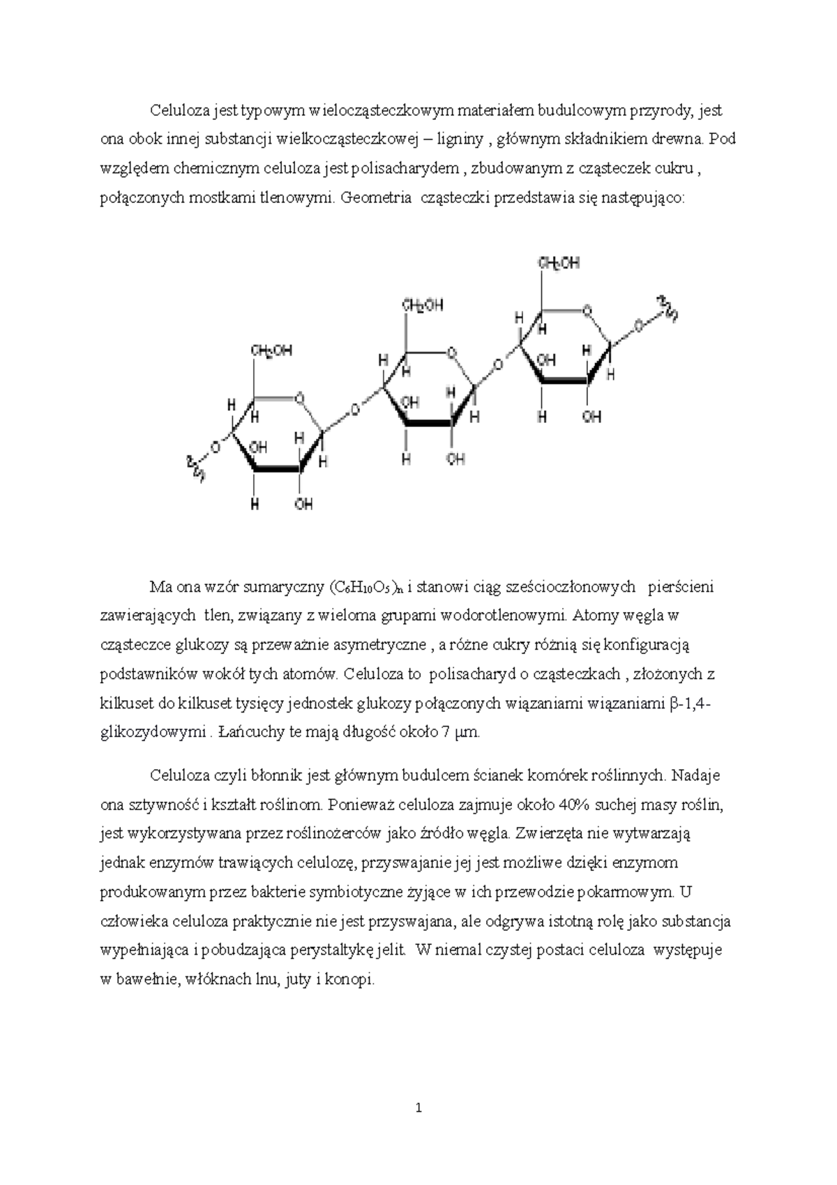 Celuloza właściwości i zastosowanie - Celuloza jest typowym ...