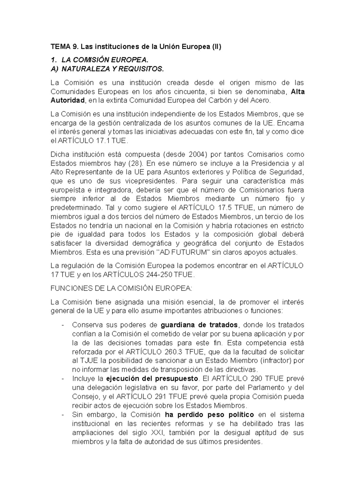 TEMA 9 DERECHO DE LA UNIÓN EUROPEA - TEMA 9. Las instituciones de la ...