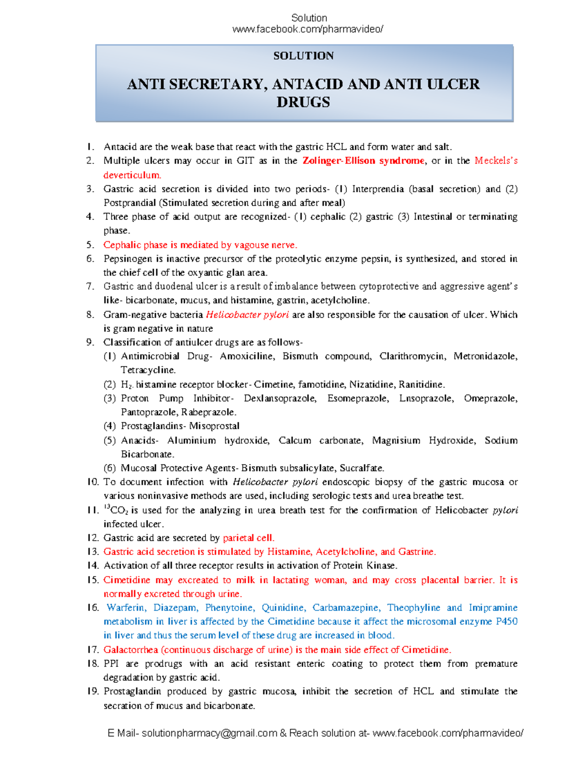 GIT AND ANTI Ulcer Drugs Antacid are the weak base that react with