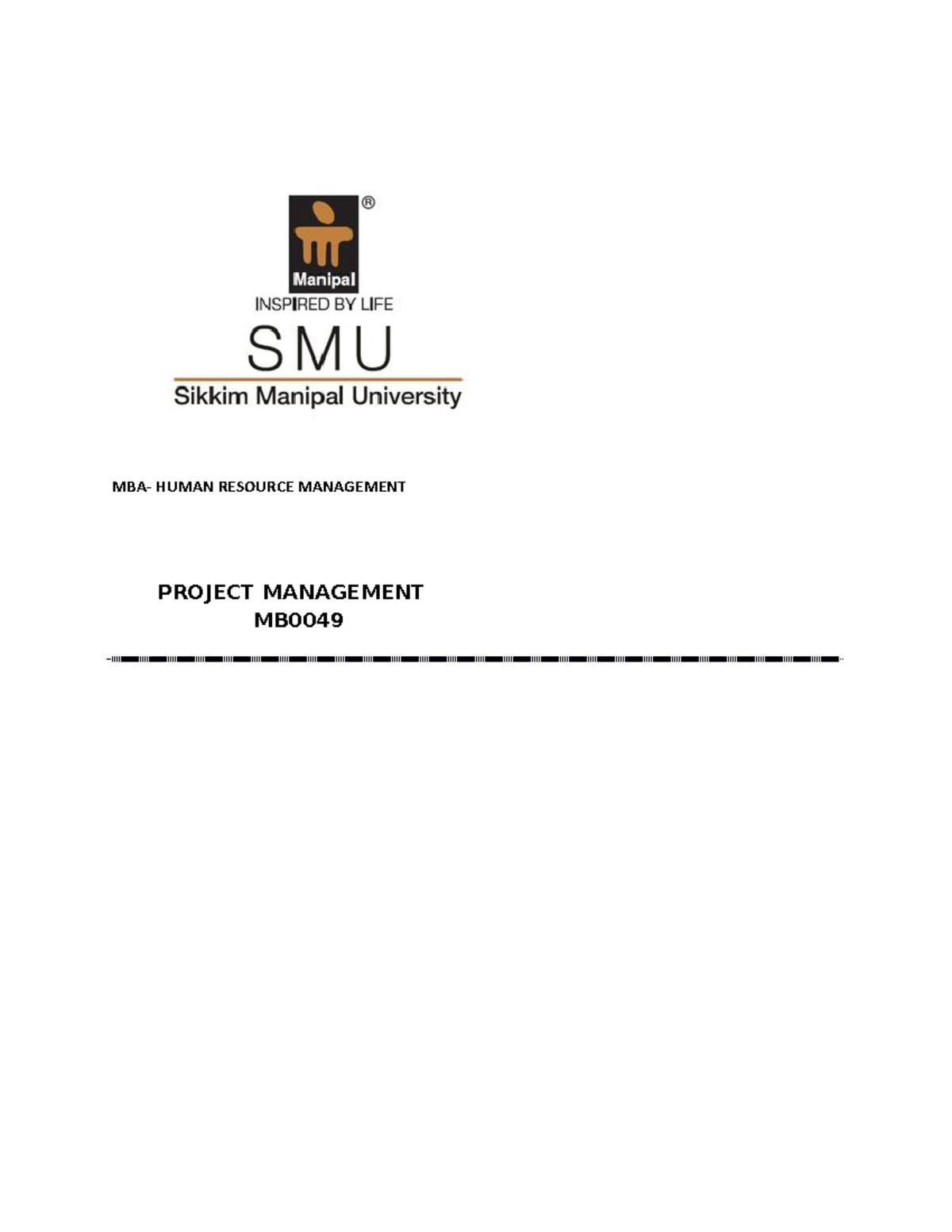 Basic of project management pdf mba human resource management
