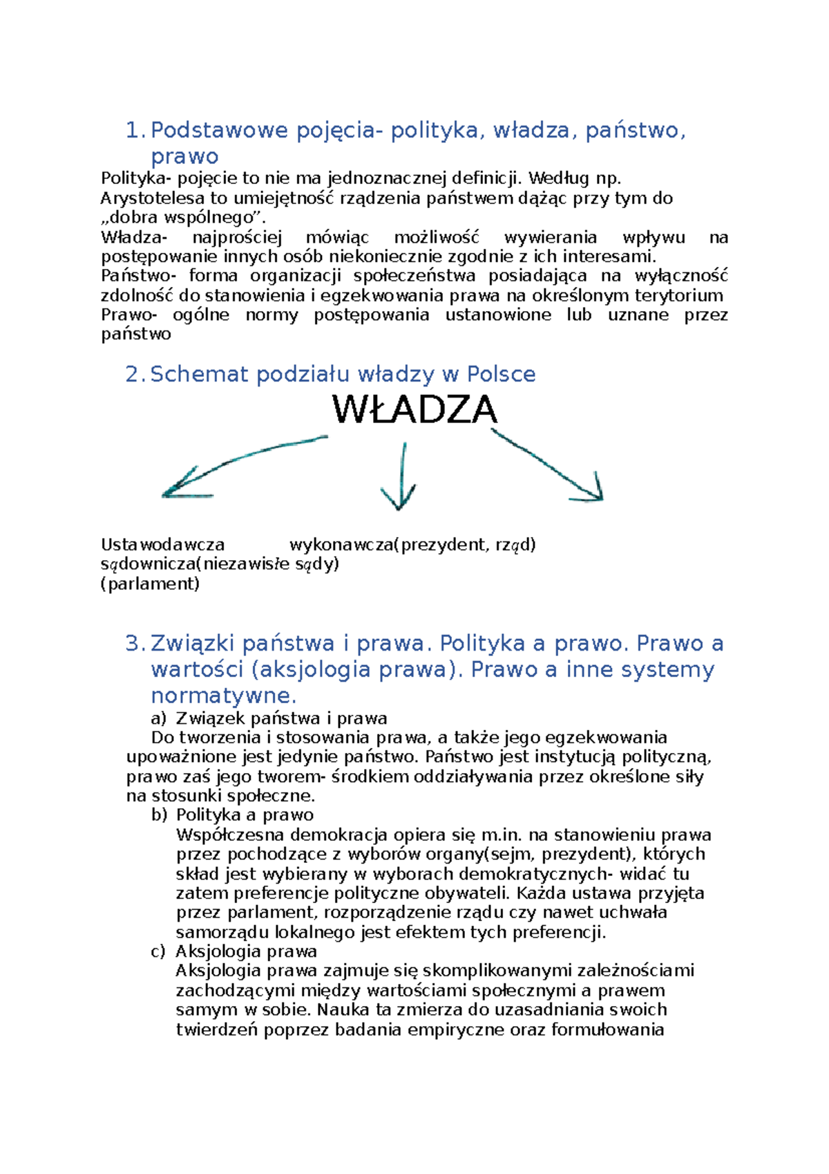 Notatki prawo rzymskie - 1. Podstawowe pojęcia- polityka, władza ...