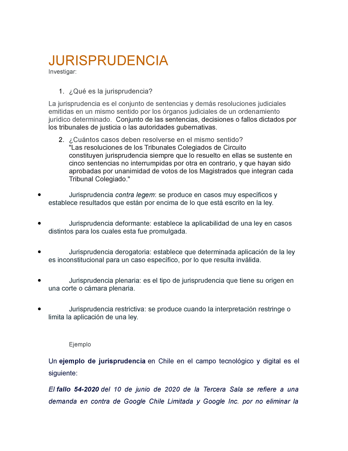 Jurisprudencia - Muy Practico - JURISPRUDENCIA Investigar: ¿Qué Es La ...