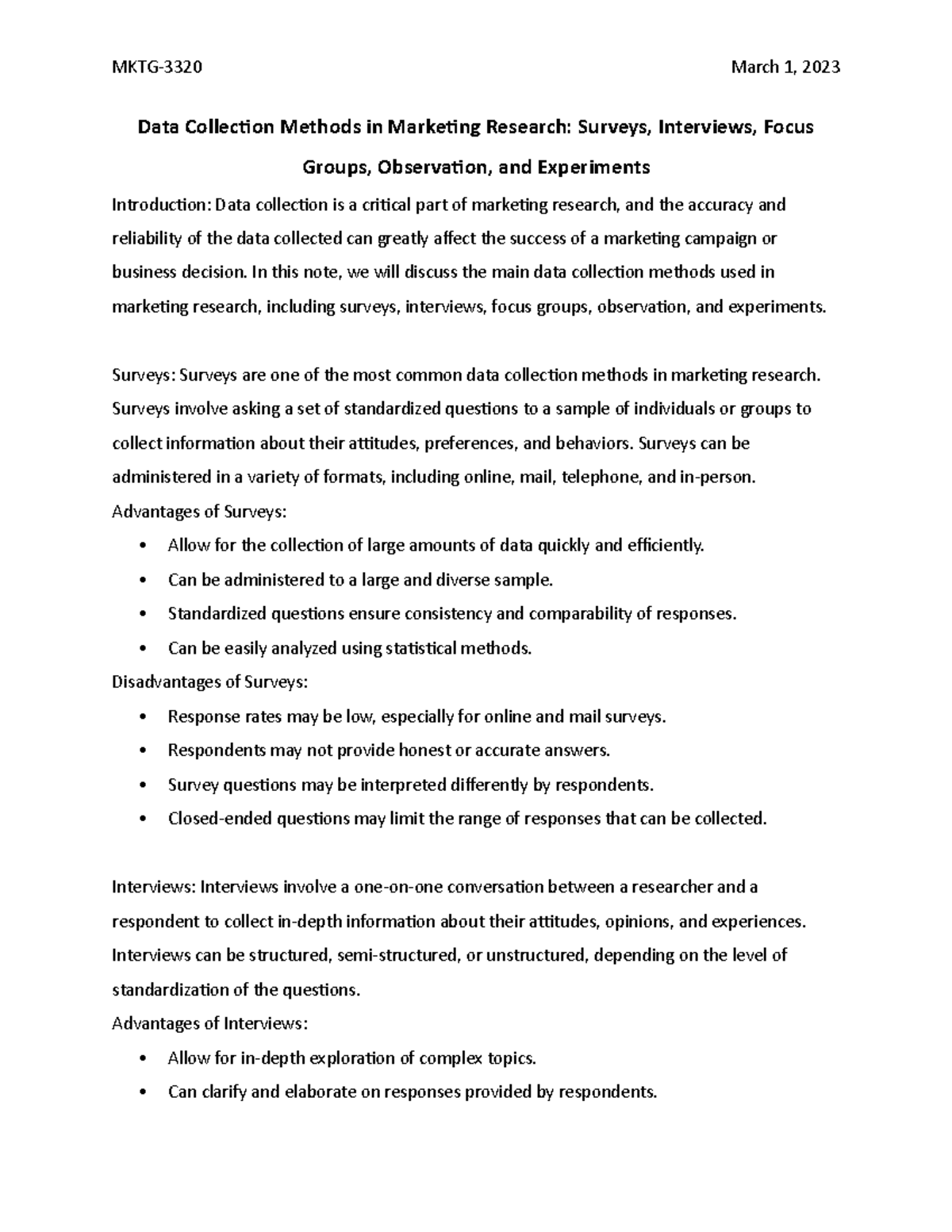 Data Collection Methods Surveys, Interviews, Focus Groups, Observation