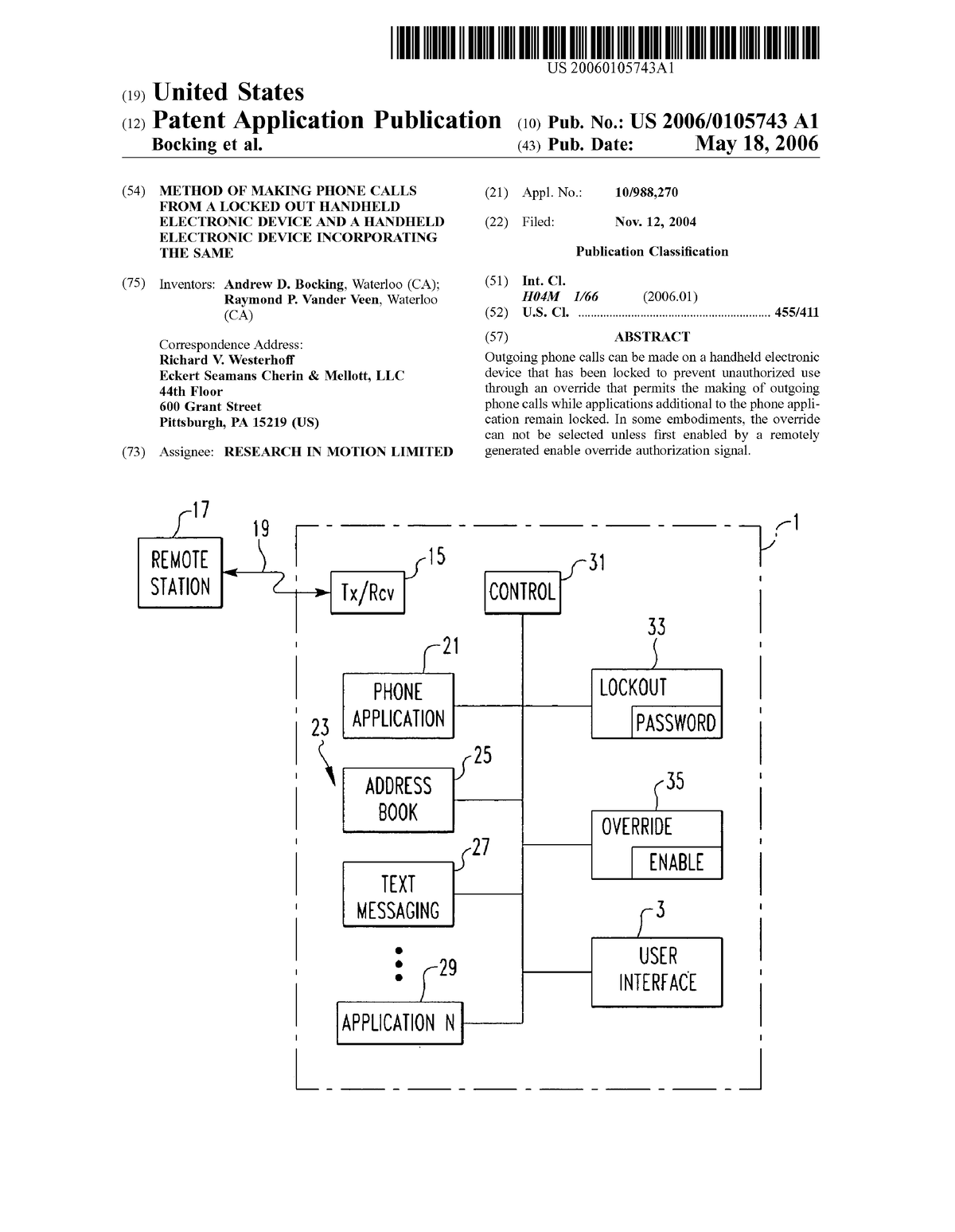 US2006 0105743 A1 - Patent - US 20060105743A (19) United States (12 ...