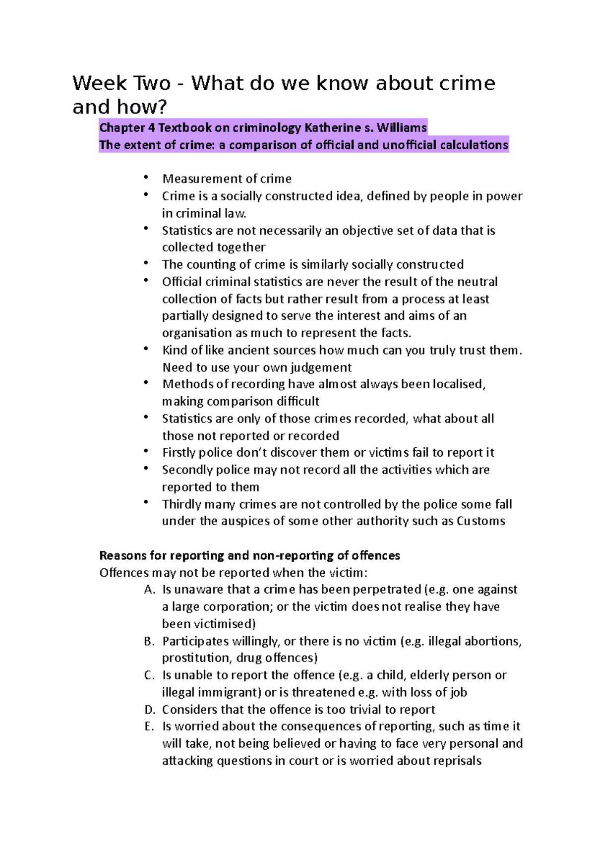 2007 ccj week two notes - week two - Week Two - What do we know about ...