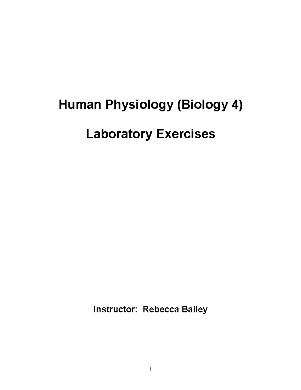 Human Physiology Lab Exercises Update 2017 - Human Physiology (Biology ...