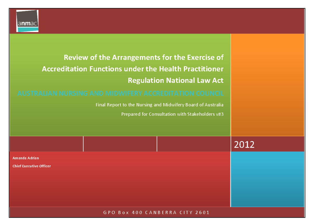 Nursing And Midwifery Board Review Of The Arrangements For The Exercise ...