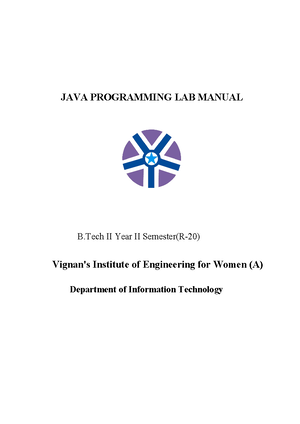 Java Programming Lab Manual - JAVA PROGRAMMING LABORATORY MANUAL ...