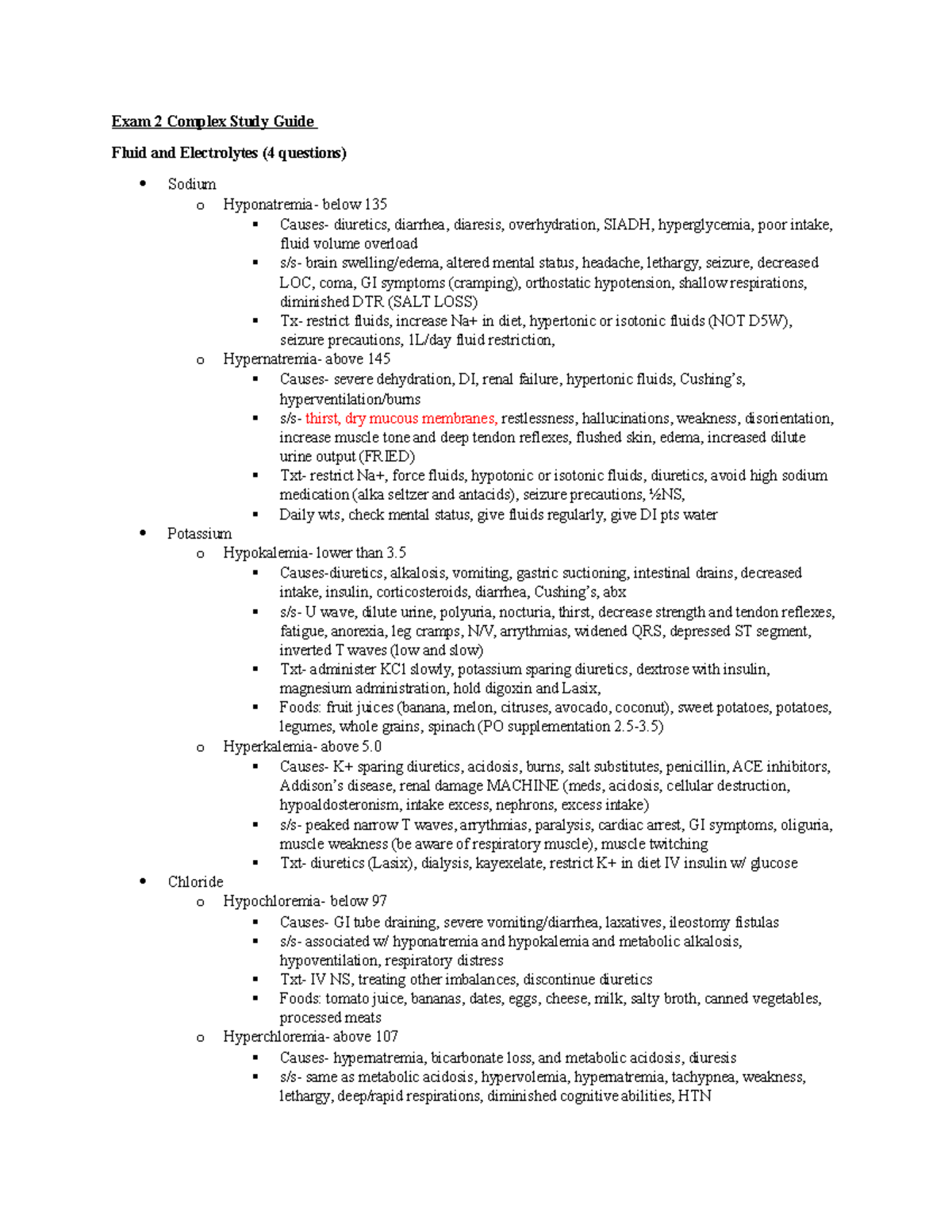 Exam 2 Complex Study Guide - Exam 2 Complex Study Guide Fluid and ...