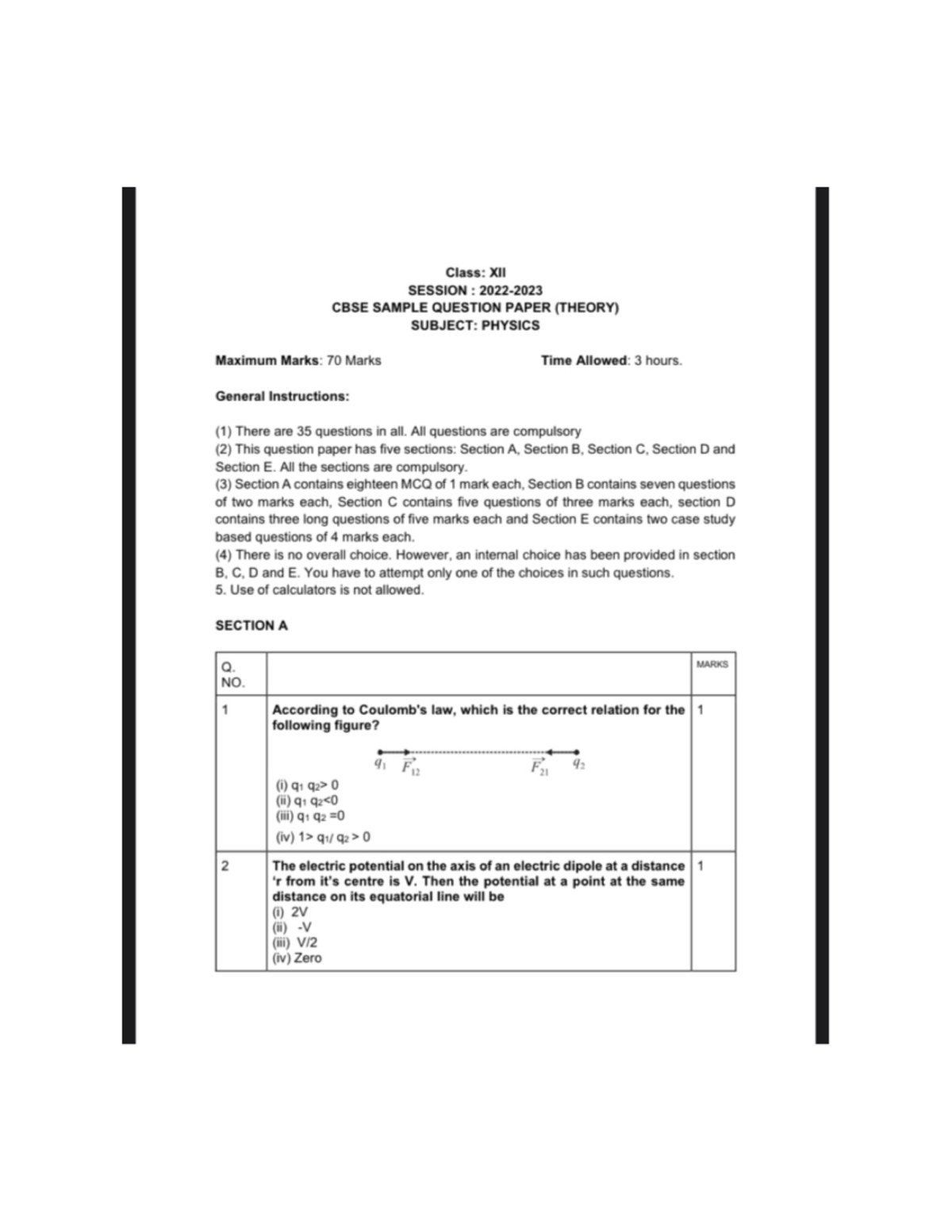 Physics Model Question papers and Answers 12th Studocu