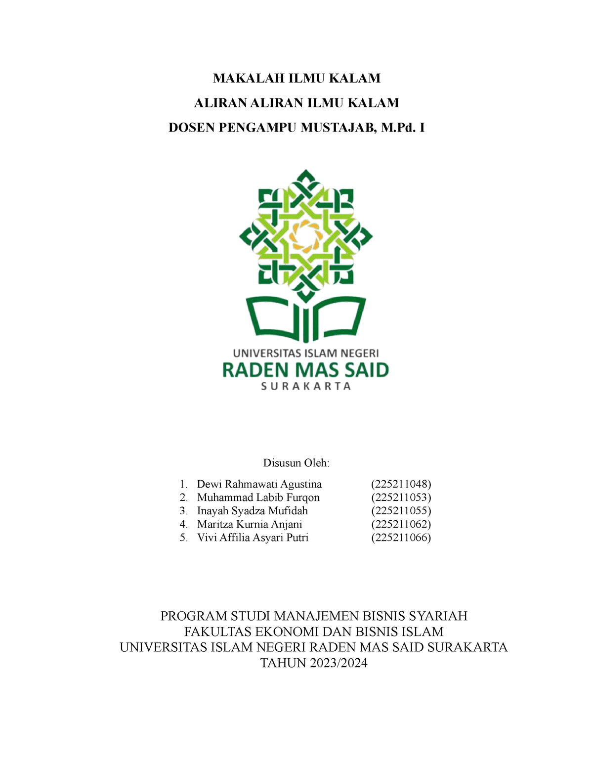 Aliran Aliran Ilmu Kalam - MAKALAH ILMU KALAM ALIRAN ALIRAN ILMU KALAM ...