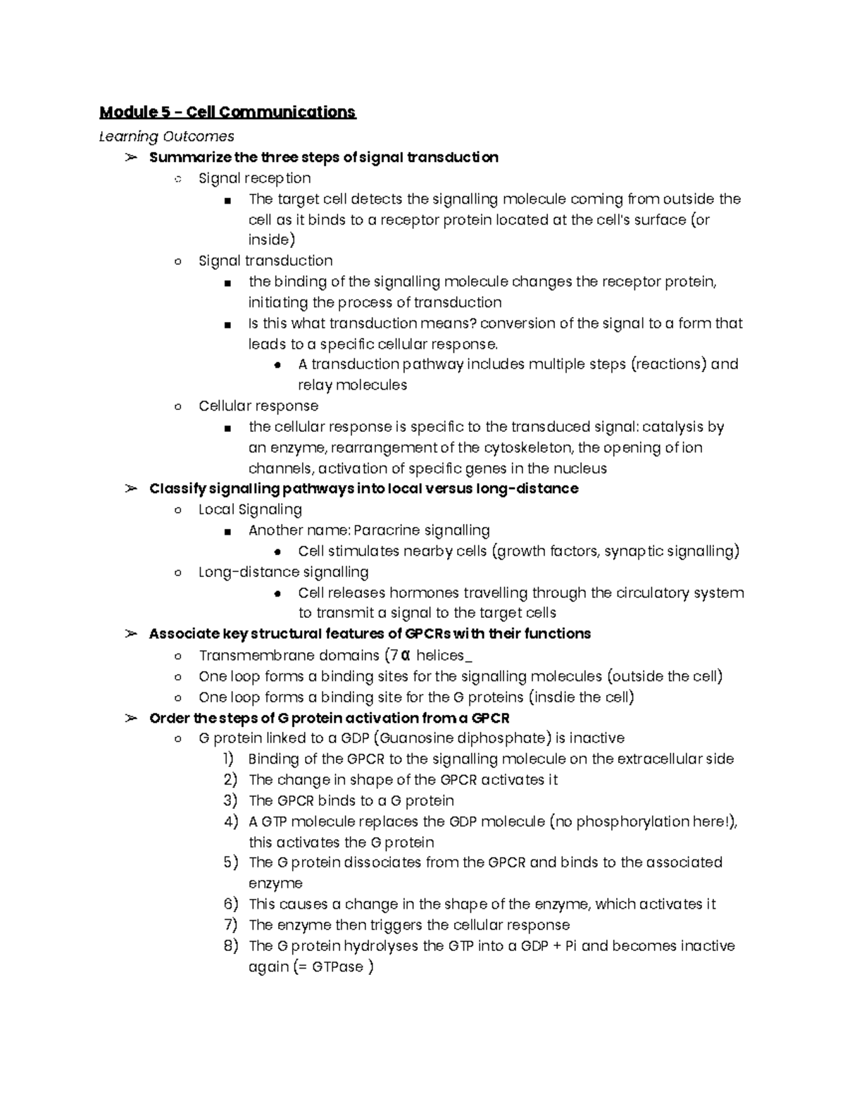 Module 5 - Cell Communication - Module 5 - Cell Communications Learning ...