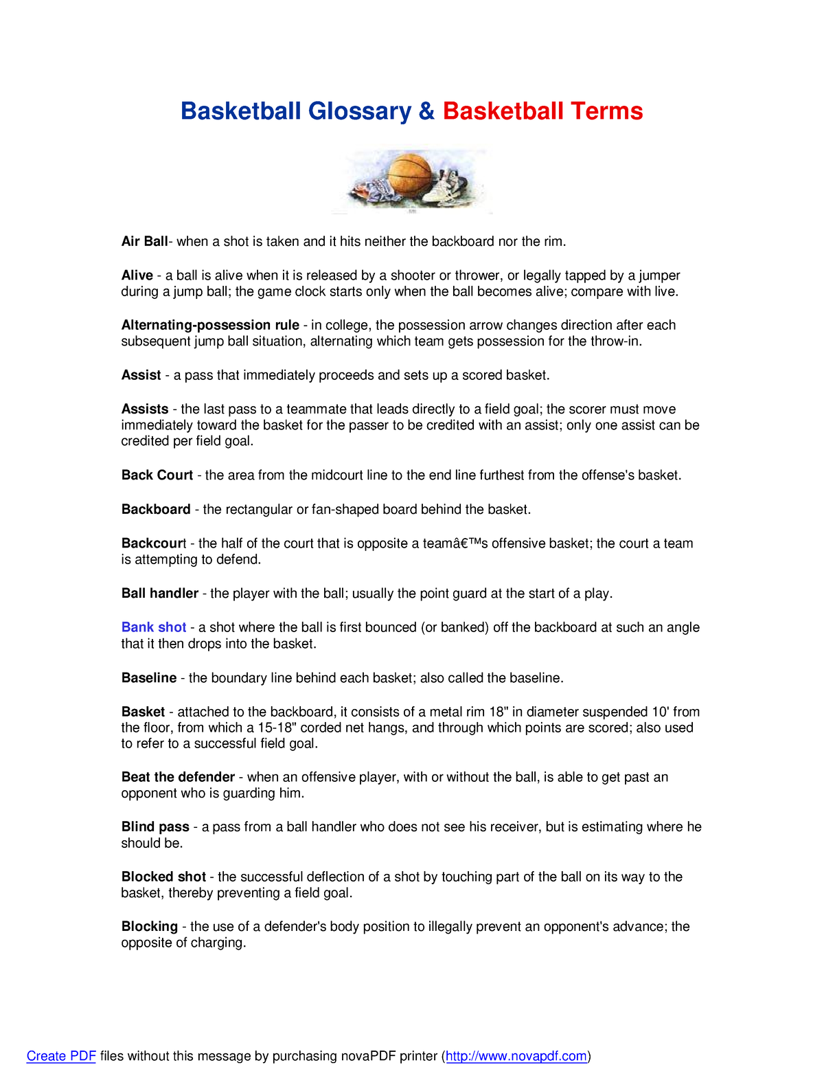 Basketball Glossary of Terms - Basketball Glossary & Basketball Terms ...